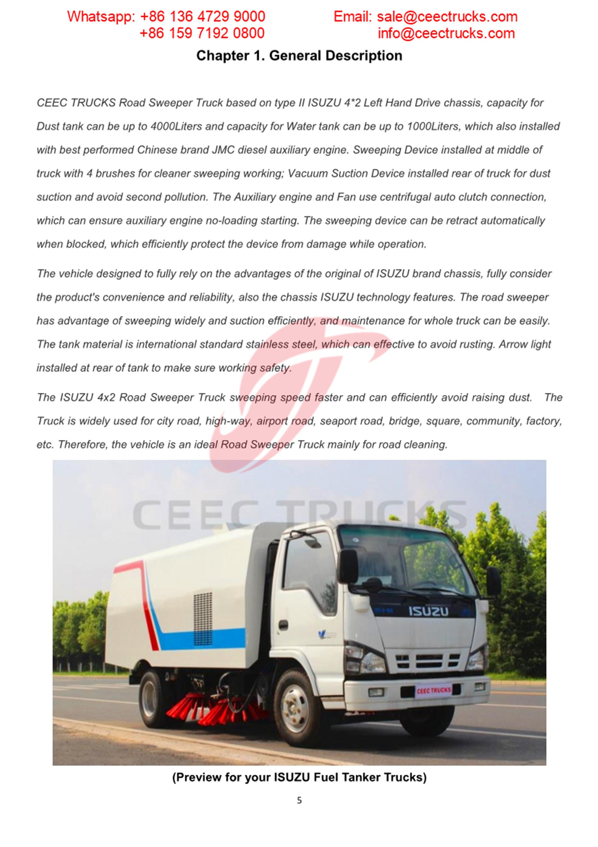 Phillippine customer buy 5CBM isuzu road sweeper truck Phillippine customer buy 5CBM isuzu road sweeper truck