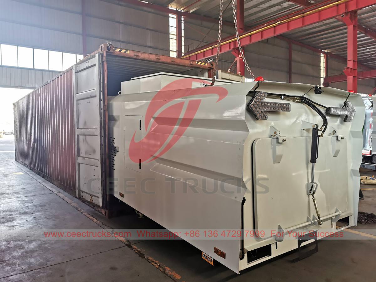 stainless steel road sweeper superstructure loaded in container stainless steel road sweeper superstructure loaded in container
