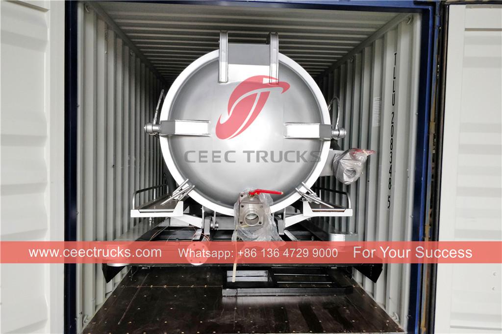 Fiji customer buy 4000L vacuum sewage tanker upper body kit Fiji customer buy 4000L vacuum sewage tanker upper body kit