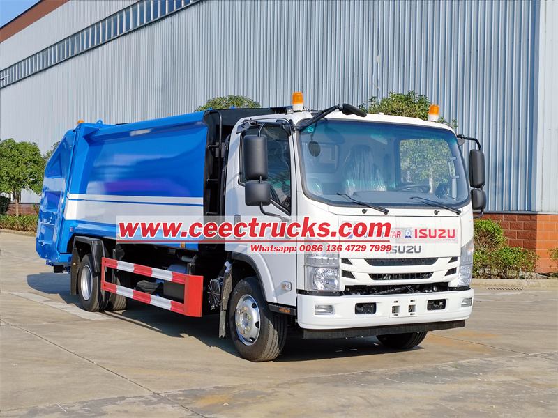ISUZU NPR 10CBM garbage compactor truck ISUZU NPR rear load garbage truck