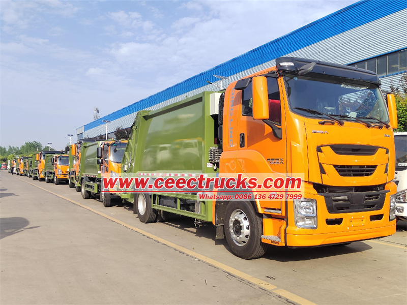 ISUZU refuse compactor truck export to Uzbiekstan ISUZU 10cbm refuse compactor truck