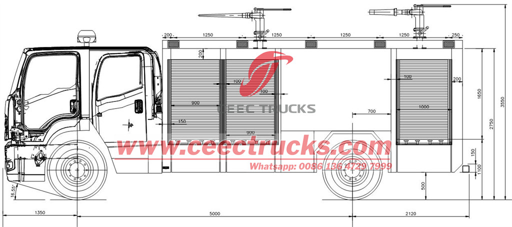 ISUZU GIGA fire fighting truck drawing