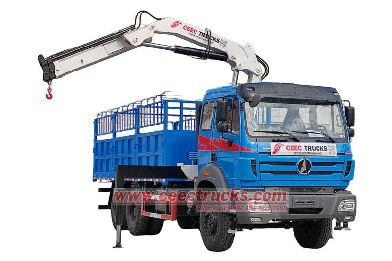 Beiben 2638 truck with lifting crane