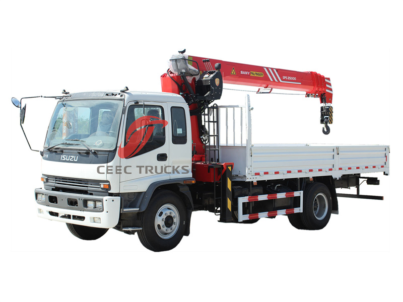 ISUZU FTR dropside cargo truck crane 