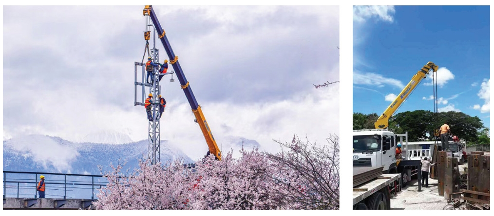 HOWO 4x2 8tons boom crane truck