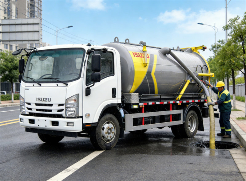 Isuzu vacuum sewage tank truck