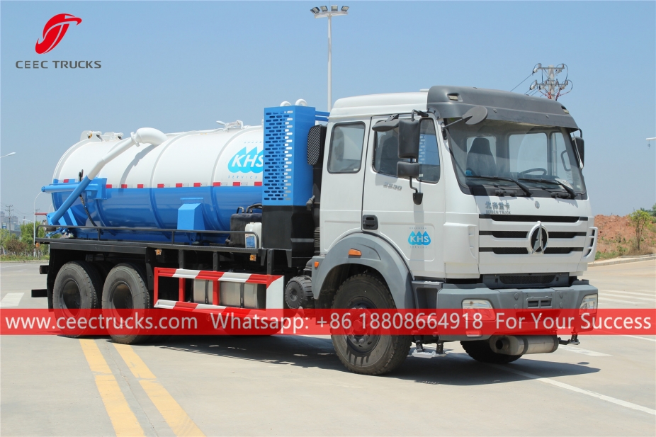 北奔10,000リットル下水吸引タンクローリー