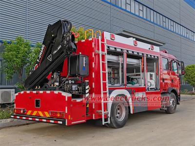 Howo multipurpose fire truck with hydraulic crane