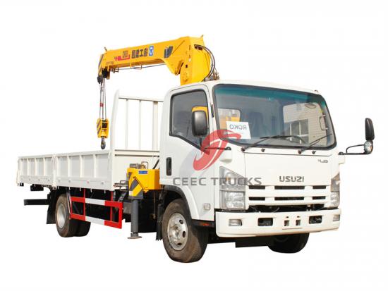 Isuzu NPR 190hp truck with 3 tons telescopic crane