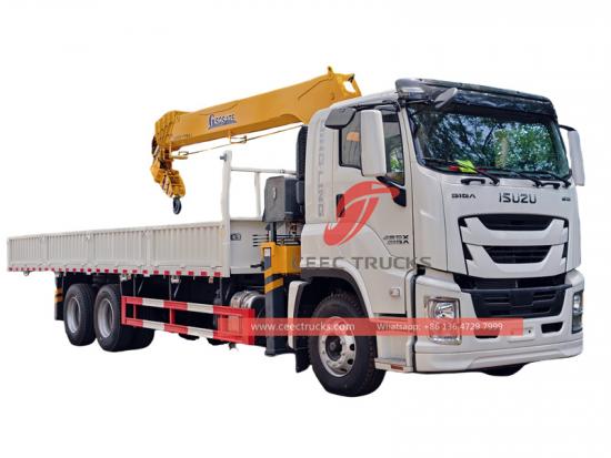 Africa Isuzu GIGA 380HP boom crane dropside cargo truck
