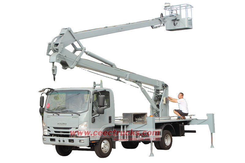 いすゞKV100 14m折りたたみ式アーム高所作業車