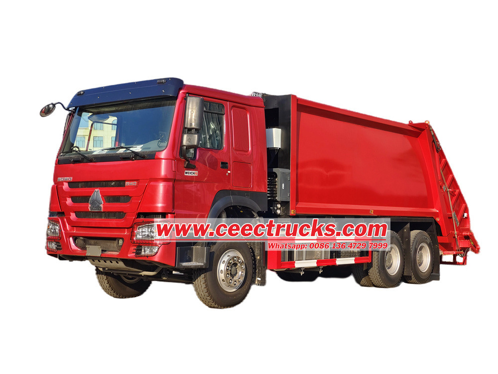 HOWO 6x4 20cbm後部ローダーコンパクタートラックの操作方法